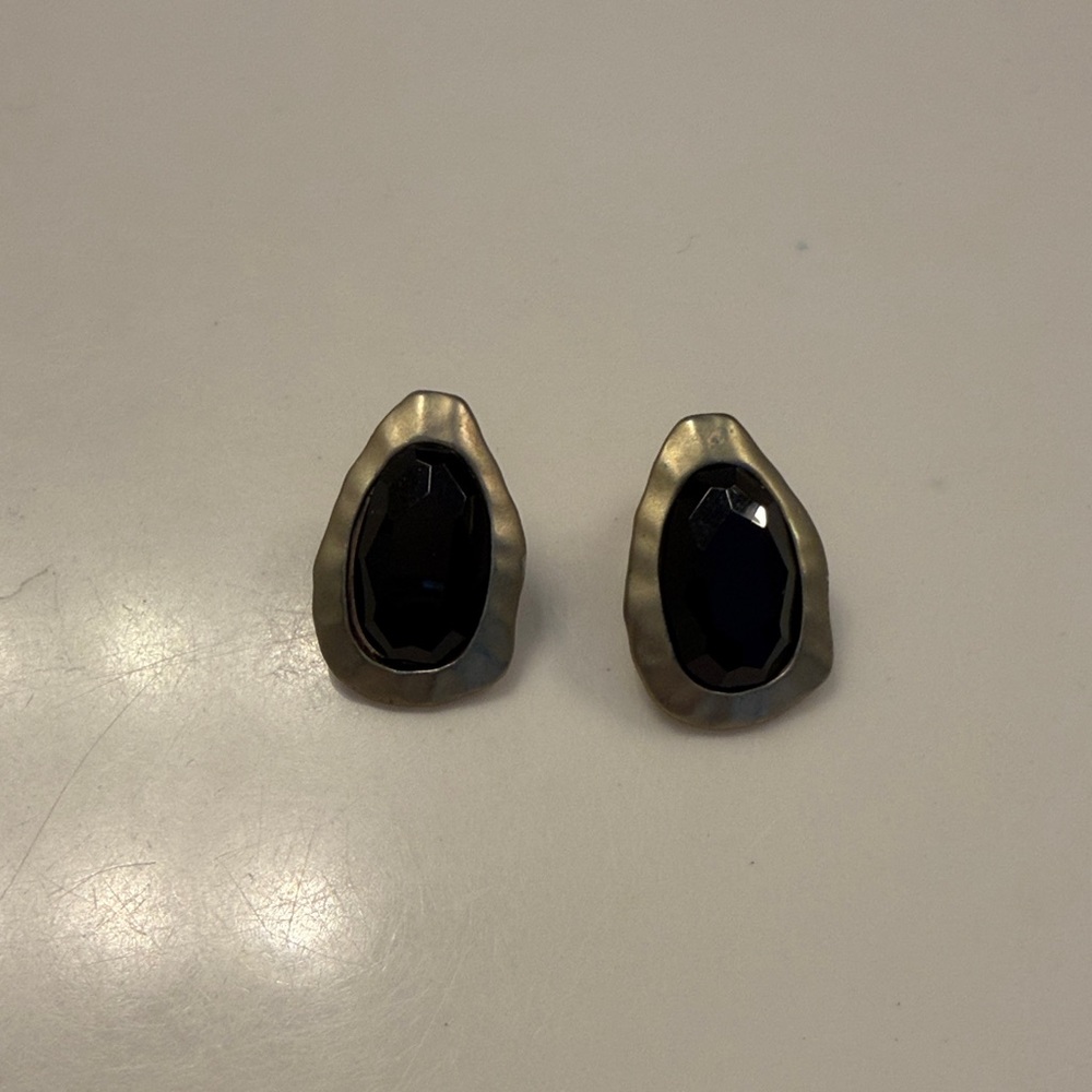 Black and Gold Stud Earrings